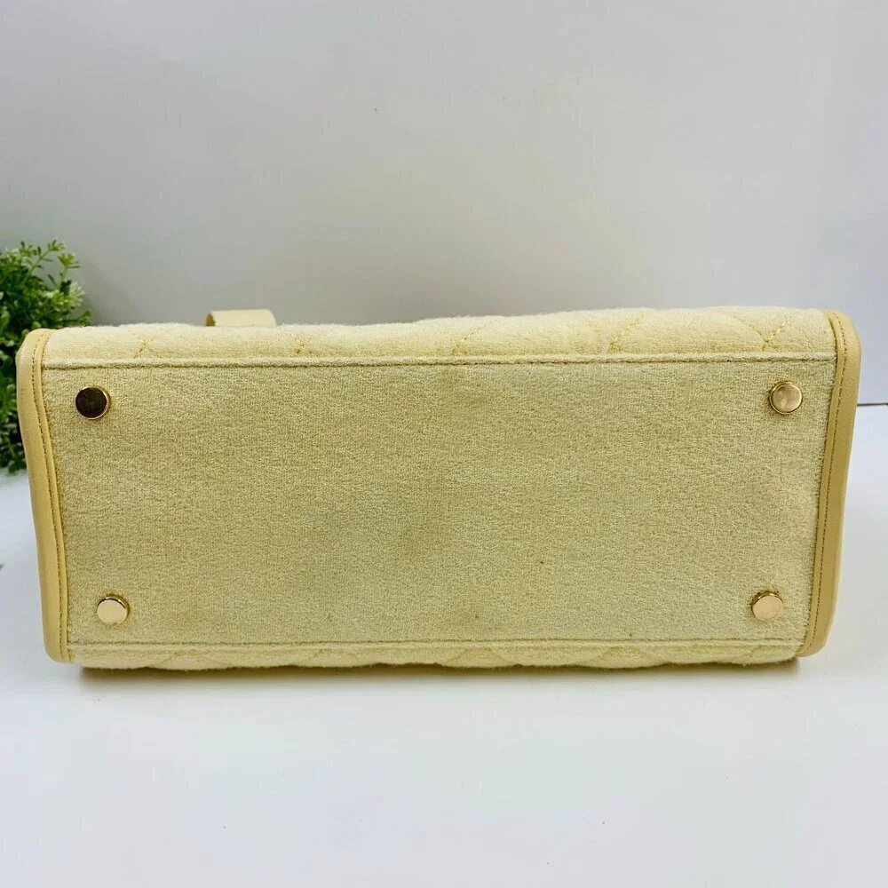 INC Soft Quilted Caitlinn Terry Tote Satchel Crossbody Bag in Butter Yellow